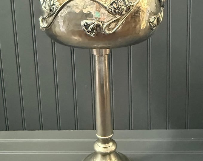 Lady Primrose Silverplate Dusting Silk Compote – Art Nouveau Pedestal Bowl