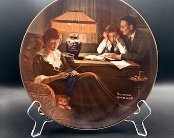 Vintage 1983 Norman Rockwell Fathers Help Knowles China Plate Light Campaign Series