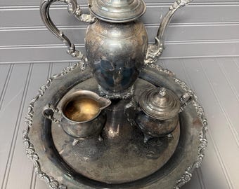 Vintage Wm A Rogers Silverplate Tea Coffee Set – Royal Provincial Serving Tray