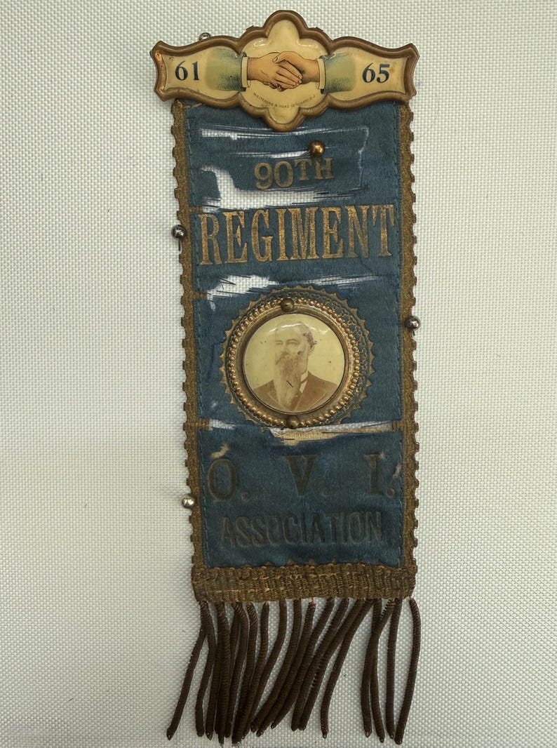 Antique GAR Civil War Reunion Ribbon, 90th OVI, Whitehead & Hoag - Etsy