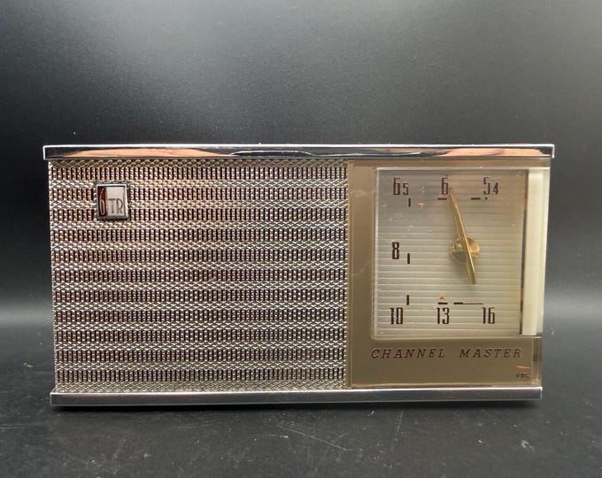 Vintage Channel Master Transistor Radio | Red & Silver, Mid-Century Decor