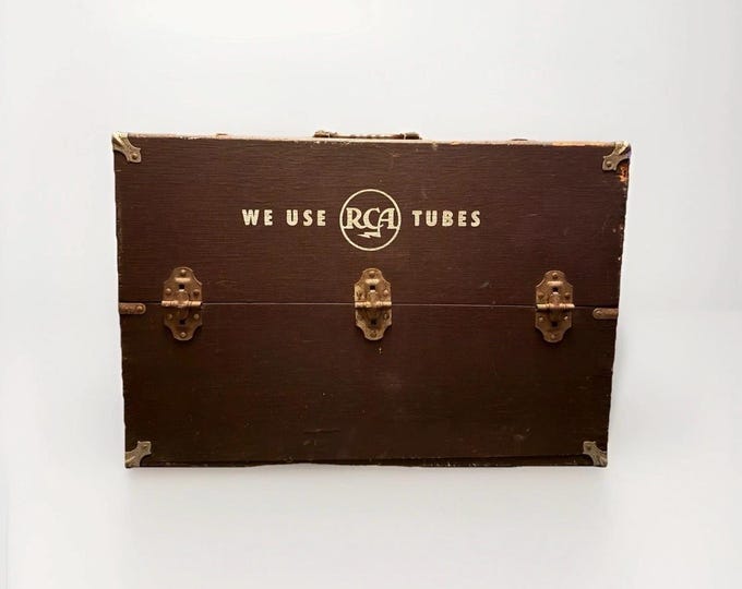 Vintage RCA Tube Carrying Case • Industrial Media Storage Chest