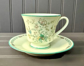 Taza y platillo Noritake Paradise vintage – Porcelana floral de los años 60 – Japón