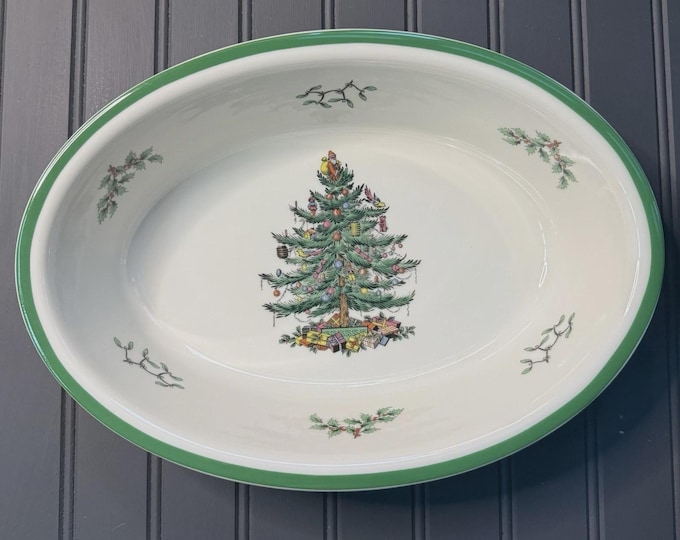 Spode Christmas Tree Oval Baker / Serving Dish – Oven to Table – England