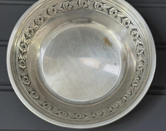 Reed & Barton EPNS Silverplate Bowl #1204 – Rose Border Vintage Dish