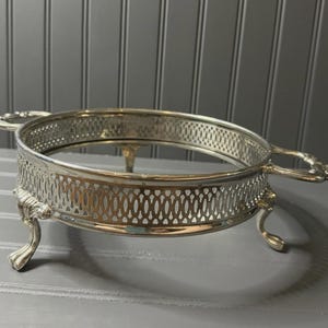 ヴィンテージ シルバープレート ハンドル付きトレイ | 10.5インチ