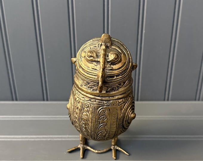 Dhokra Brass Bird Box | Vintage Boho Trinket Box | Indian Folk Art Container