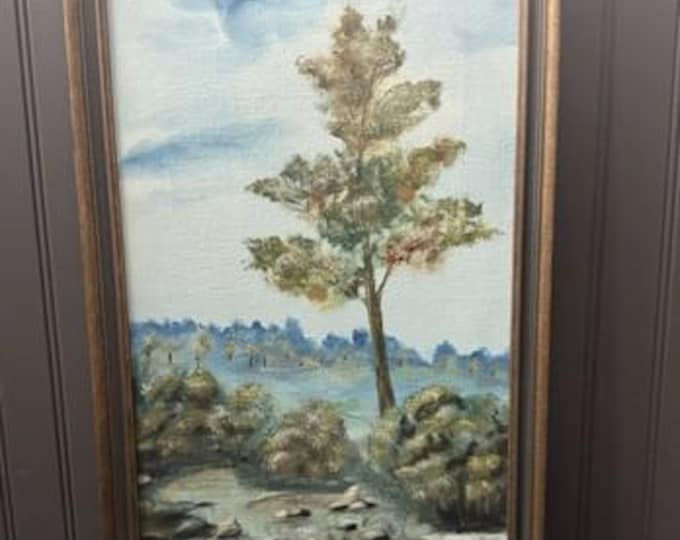Antique Landscape Oil Painting – Original by Earl Bryant – Early 1900s Framed Woodland Scene
