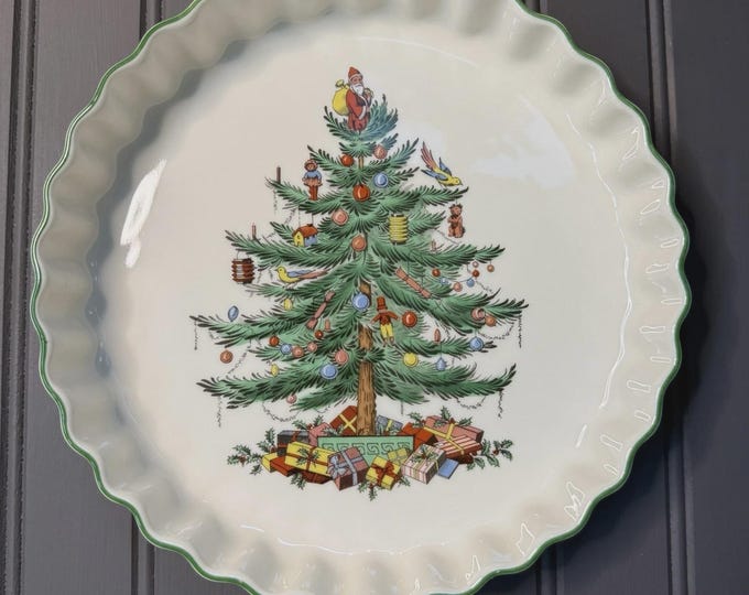Spode Christmas Tree Quiche Dish – 9" – Oven to Table – Box Included