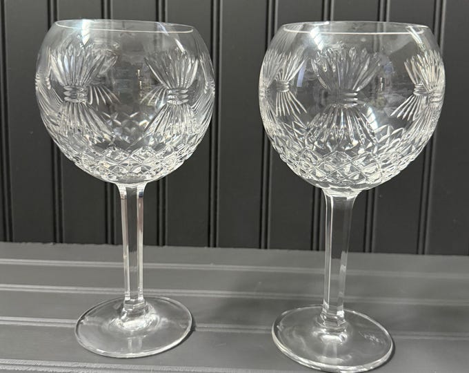 Vintage Waterford Crystal Wine Glasses & Cut Glass Bowl – Elegant Irish Crystal Set
