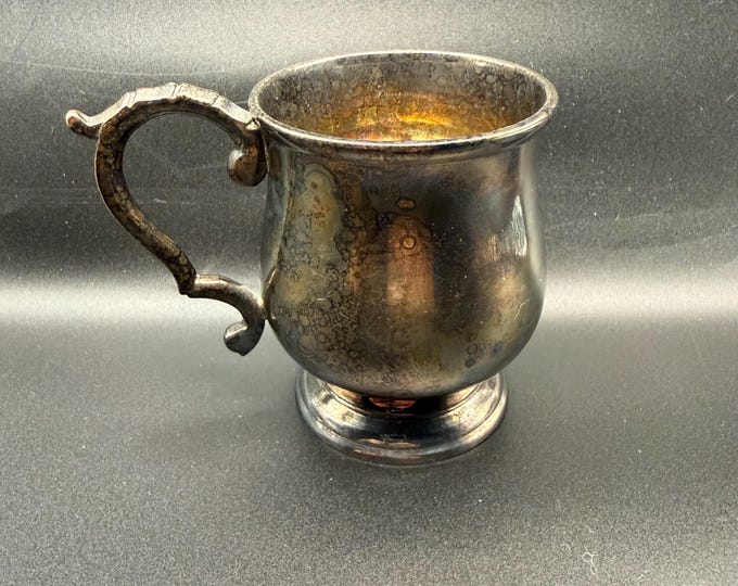 Vintage EPNS A1 Silverplate Mug India Small Silver Plated Cup Gold Wash Interior Engraved Mark