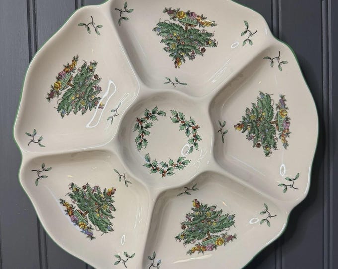 Spode Christmas Tree Sectional Serving Tray – 6-Part Platter – S3324L – Made in England
