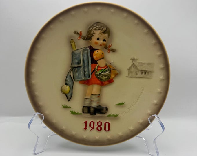 1980 Goebel Hummel Annual Plate Hum 273 • Girl with Basket • West Germany Vintage Decor
