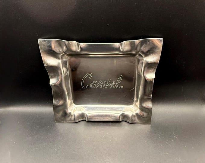 Vintage Carvel Aluminum Advertising Ashtray | Retro Ice Cream Shop Collectible