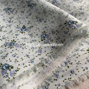 Japanese cotton fabric, mini flowers print, stripes jacquard weaved, cotton fabric, 30&quot; by 42&quot; wide, remnant