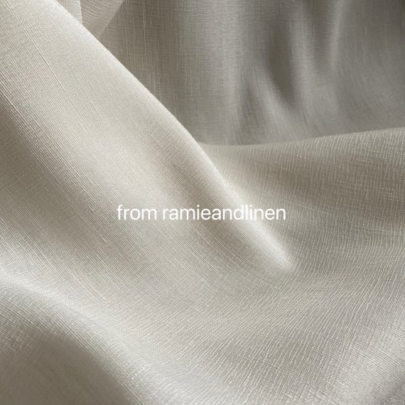 Silk Fabric, Silk Linen Blend Fabric, Solid Color, Good for