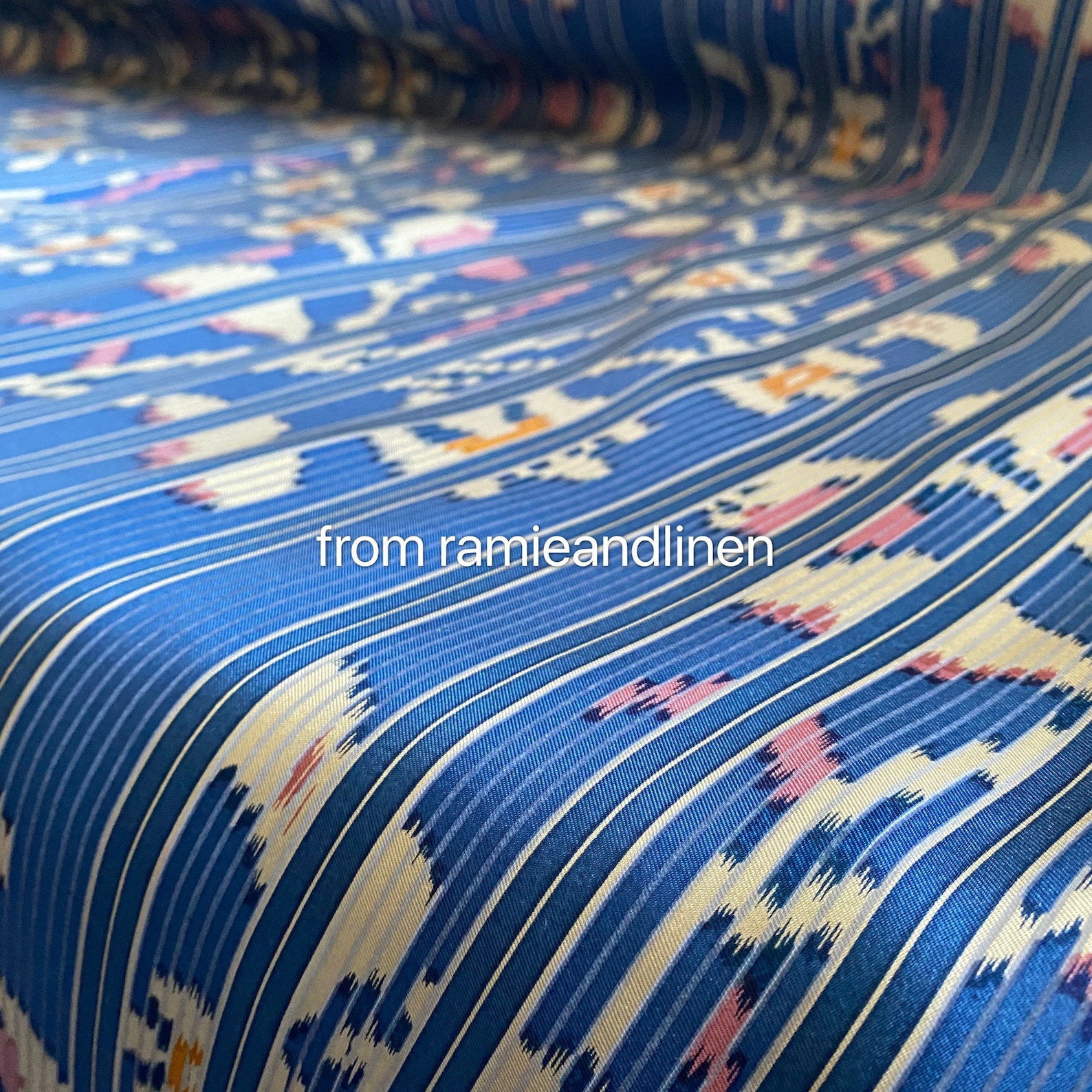 Silk Fabric Silk Twill Fabric Stripes Pattern Print Mulberry Etsy