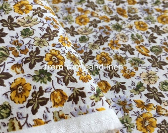 japanese fabric, mini yellow flowers print fine cotton fabric, half yard by 45" wide