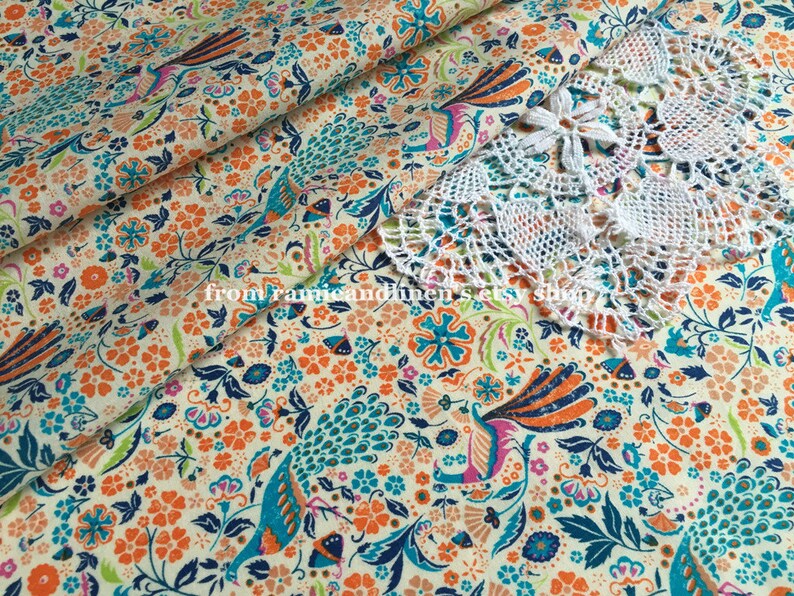 LIBERTY Cotton Fabric Tana Lawn Peacock Print Fine Silky Etsy