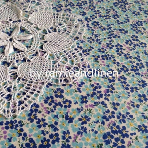 kokka Japanese mini floral print cotton fabric, blue, made in Japan, half yard by 43 wide image 8
