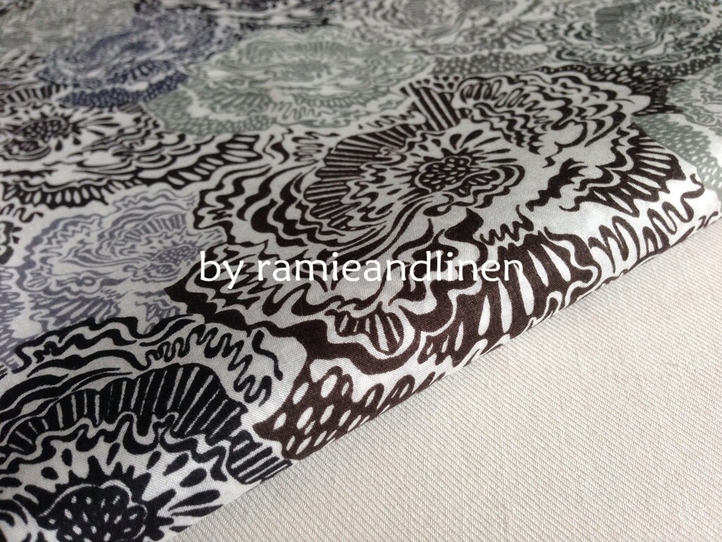 LIBERTY Cotton Fabric Tana Lawn Grey Floral Print Fine - Etsy
