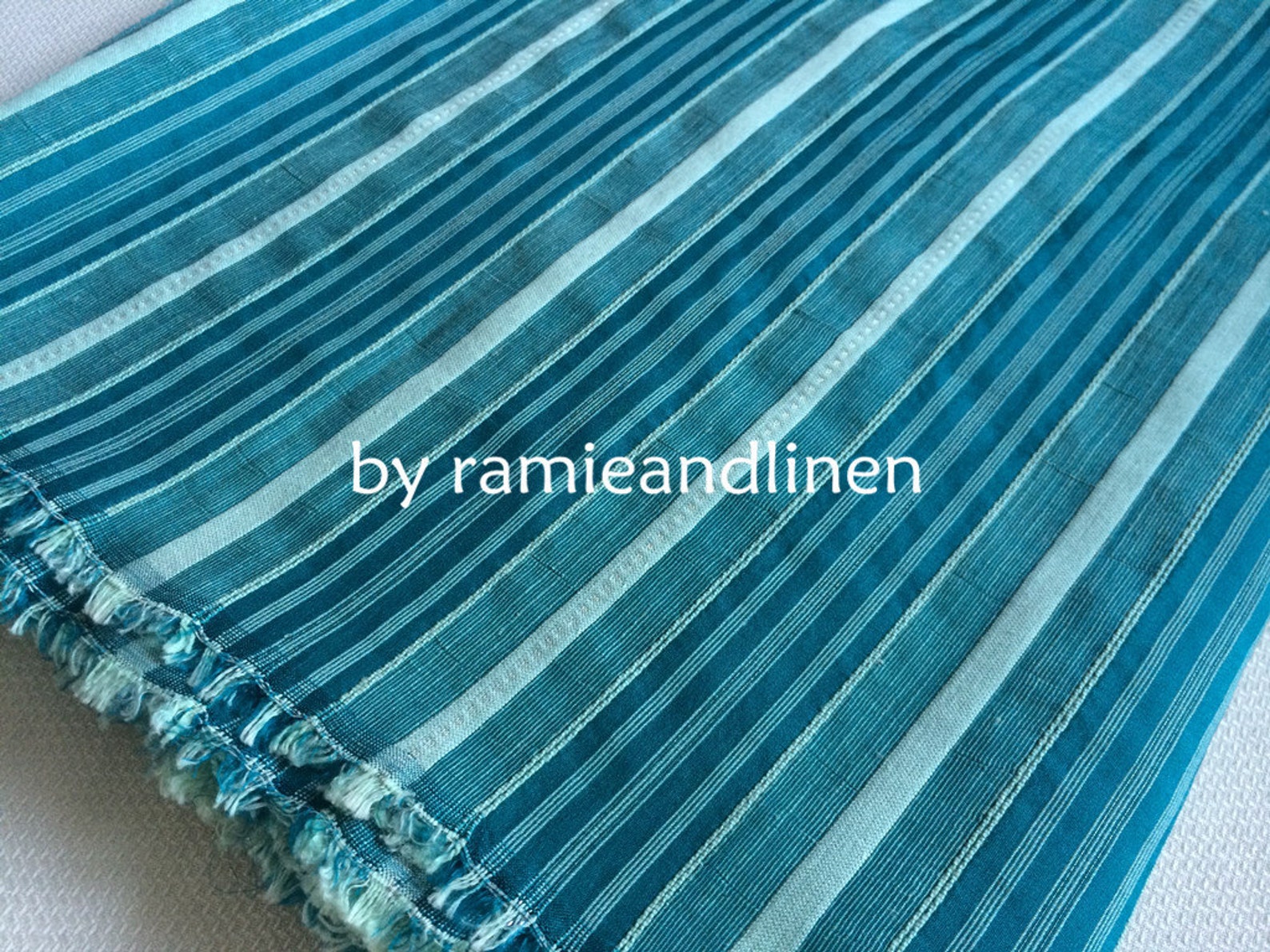 Silk Fabric Silk Linen Blend Stripes Jacquard Fabric Half Etsy