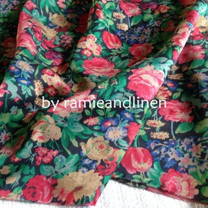 silk fabric, gambiered Canton silk, gambiered Canton gauze, Chinese traditional silk fabric, mud silk, floral print, half yard by 44&quot; wide