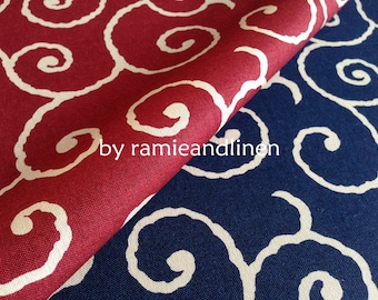 Japanese cotton fabric, Vol-Grass pattern print cotton fabric, 2 colors optional,  half yard by 43" wide