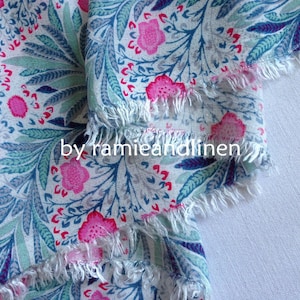 Rayon fabric, floral print cotton rayon gauze fabric, various length by 56&quot; wide, remnant