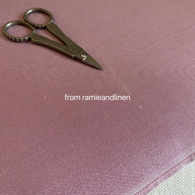silk fabric, yarn dyed pink silk wool blend fabric, half yard by 45" wide image 11
