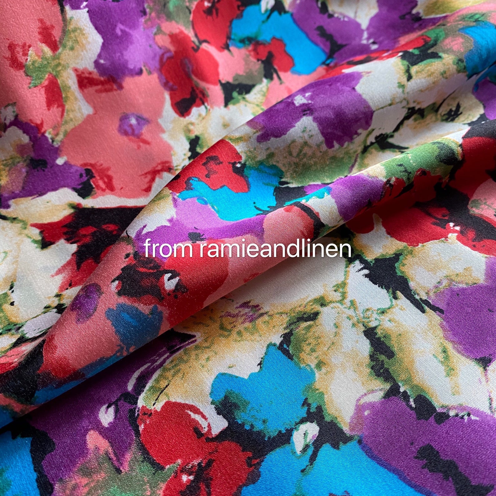 Silk Fabric Floral Print Silk Cotton Blend Silk Cotton Satin Etsy