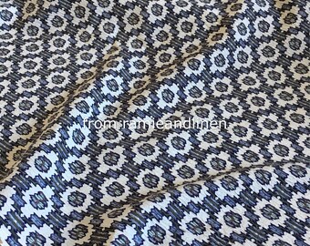 silk fabric, pattern print and jacquard silk cotton blend fabric, half yard by 44" wide, cool color