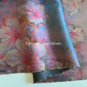 silk fabric, digital print, Chinese traditional big flowers print, gambiered Canton silk, mud silk, 48M/M, half yard by 45&quot; wide