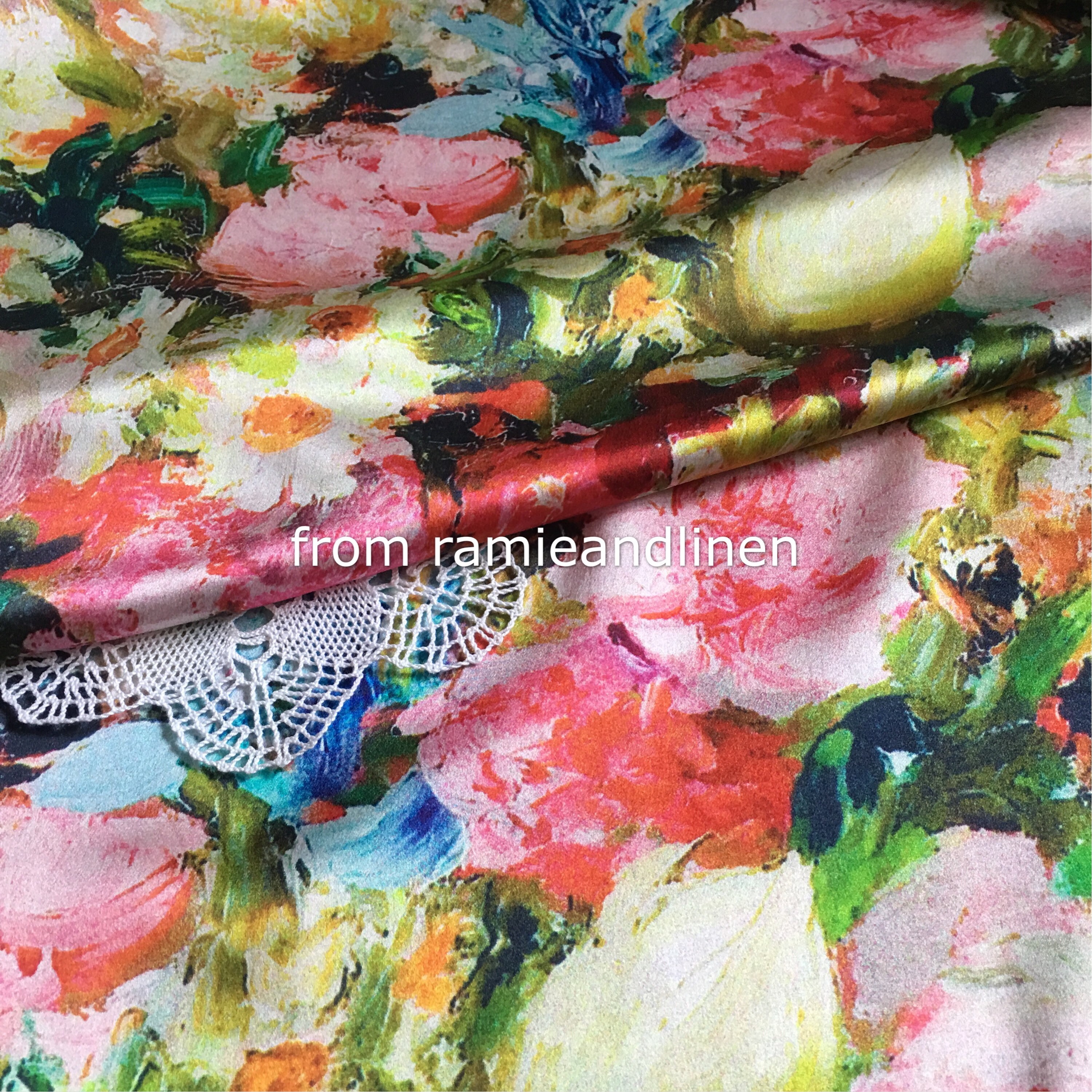 Digital Printing Silk fabric 100 silk crepe satin fabric