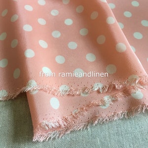 Silk fabric, polka dots print silk crepe de chine mulberry silk fabric, half yard by 44" wide