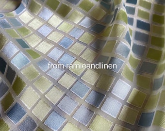 silk fabric, mosaic pattern silk burnout fabric, half yard by 44" wide