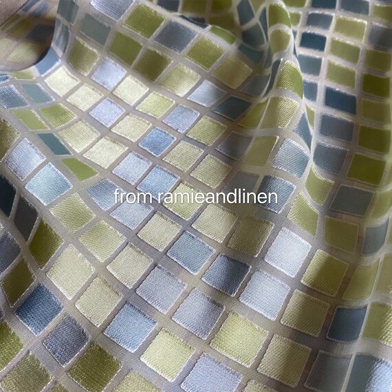 silk fabric, mosaic pattern silk burnout fabric, half yard by 44" wide