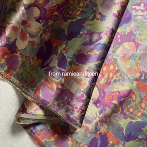silk fabric, abstract ink painting print silk satin, pure mulberry Silk Charmeuse Fabric, dress fabric, half yard by 46&quot; wide