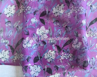 silk fabric, floral print silk chiffon fabric, half yard by 54" wide