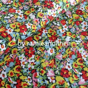 liberty cotton floral print twill fabric,  printed in Japan, half yard by 43&quot; wide