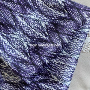 silk fabric, digital print, purple net pattern print, doupioni pure silk fabric, half yard by 45" wide
