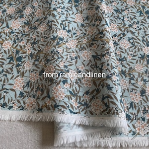 Japanese cotton fabric, Mei flower print cotton twill fabric, half yard by 56&quot; wide