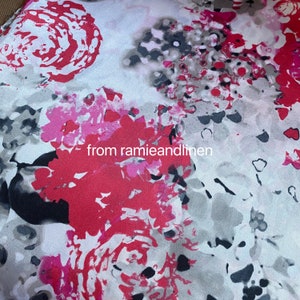 silk fabric, Chinese ink painting silk cotton blend Silk cotton satin fabric, half yard by 44 wide image 3