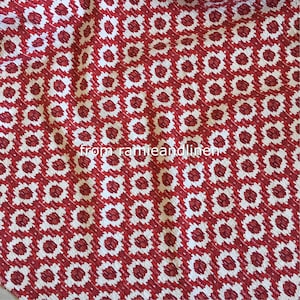silk fabric, pattern print and jacquard silk cotton blend fabric, half yard by 42&quot; wide, red color