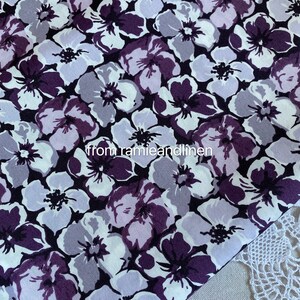 Japanese cotton fabric, purple floral print fine cotton fabric, half yard by 44&quot; wide
