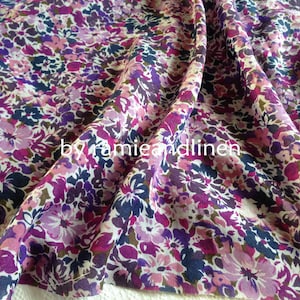 polyester cotton fabric, vintage style retro floral print fabric, half yard by 58&quot; wide