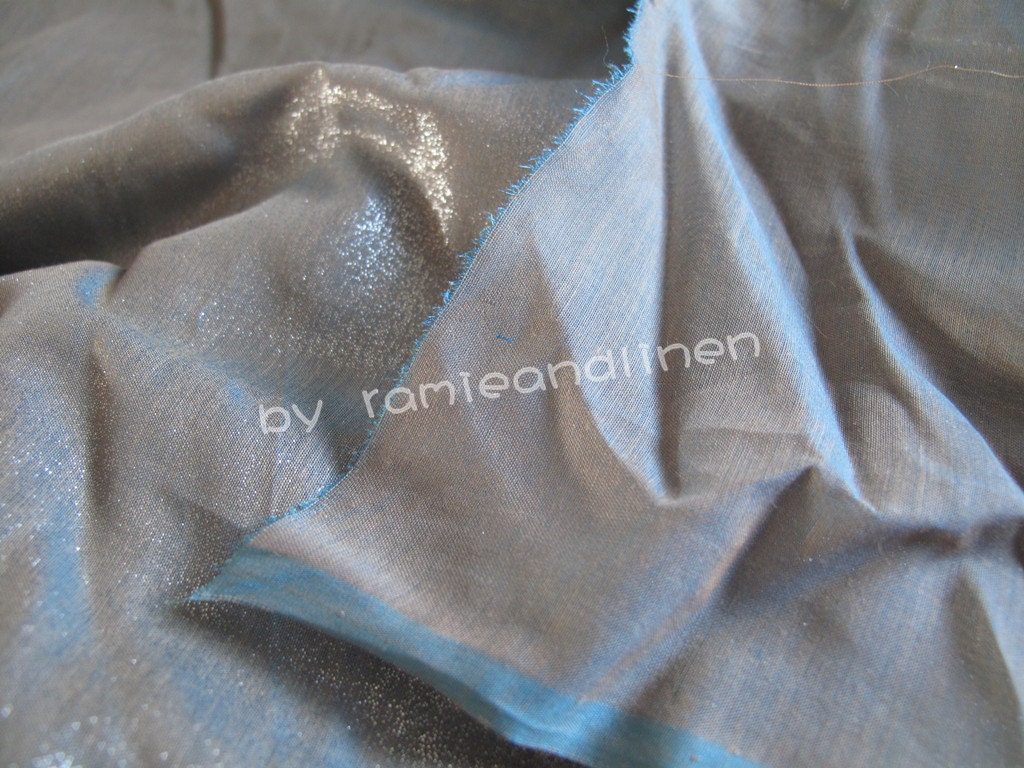 Silk fabric silver dust coated yarn-dyed silk cotton blend | Etsy
