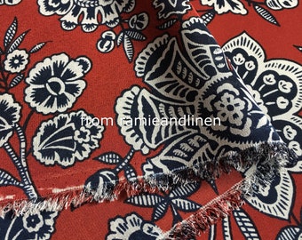 Silk fabric, floral print silk crepe de chine mulberry silk fabric, half yard by 55" wide