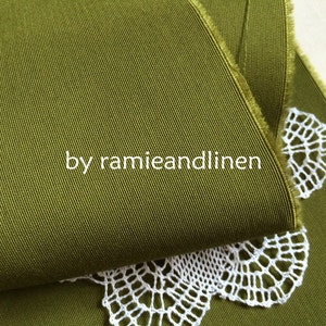silk fabric, ribbed silk and cotton blend fabric, Fern green, half yard by 43&quot; wide