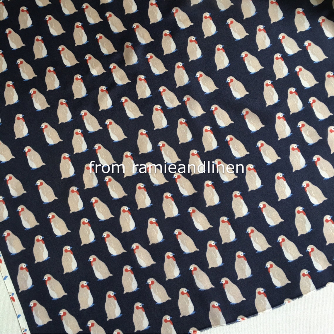 Silk Fabric Silk Chiffon Penguins Print Fabric Half Yard by - Etsy
